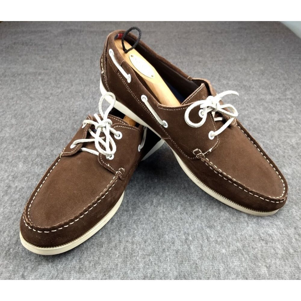 Tommy Hilfiger Boat Shoes Flo-Flo Brown‎ Suede Leather Moccasins Men's Size 11.5